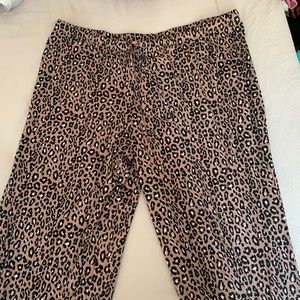 Long cheetah print pajama pants